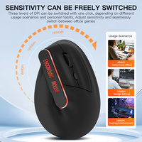 Souris de jeu M820 ergonomique optique sans fil 2.4G+BT 6D 1600 DPI 6 boutons USB/Type-C rétroéclairée RGB rechargeable pour droitier
