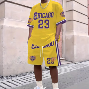 Conjunto de Camiseta de Baloncesto para Hombre Chicago 23, Impresión Sublimada, Transpirable, Corte Holgado, Manga Corta, Ropa Deportiva de Verano - Product Image 4