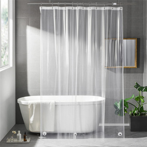 Lightweight <strong>Waterproof</strong> Shower <strong>Curtains</strong> for Bathroom with Magnets and Rustproof Grommets Clear Shower Liner - Product Image 2