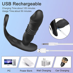 Afstandsbediening Van Mannelijke Anale Seksspeeltjes Populaire Prostaatvibrators Docking Pluggen Vertragen Ejaculatievergrendelingsringen - Product Image 4