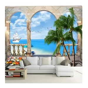 KOMNNI Photo Wallpaper 3D stereo Mediterranean style Mural Living Room Bedroom Home Decor Wall Papers