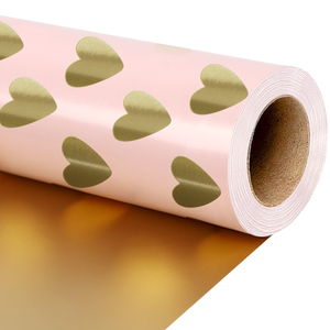 Papel de regalo metálico dorado brillante al por mayor, rollo de papel estampado de doble cara con revestimiento para decoración, papel de embalaje artístico - Product Image 3