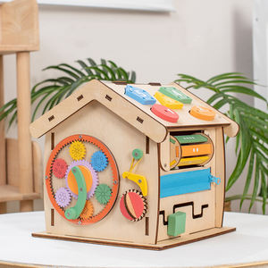 Montessori 13 en 1 enfants en bois occupé <span class=keywords><strong>maison</strong></span> bricolage assembler des jouets de planche occupés pour les tout-petits pour les compétences de base et l'entraînement de la motricité fine - Product Image 5