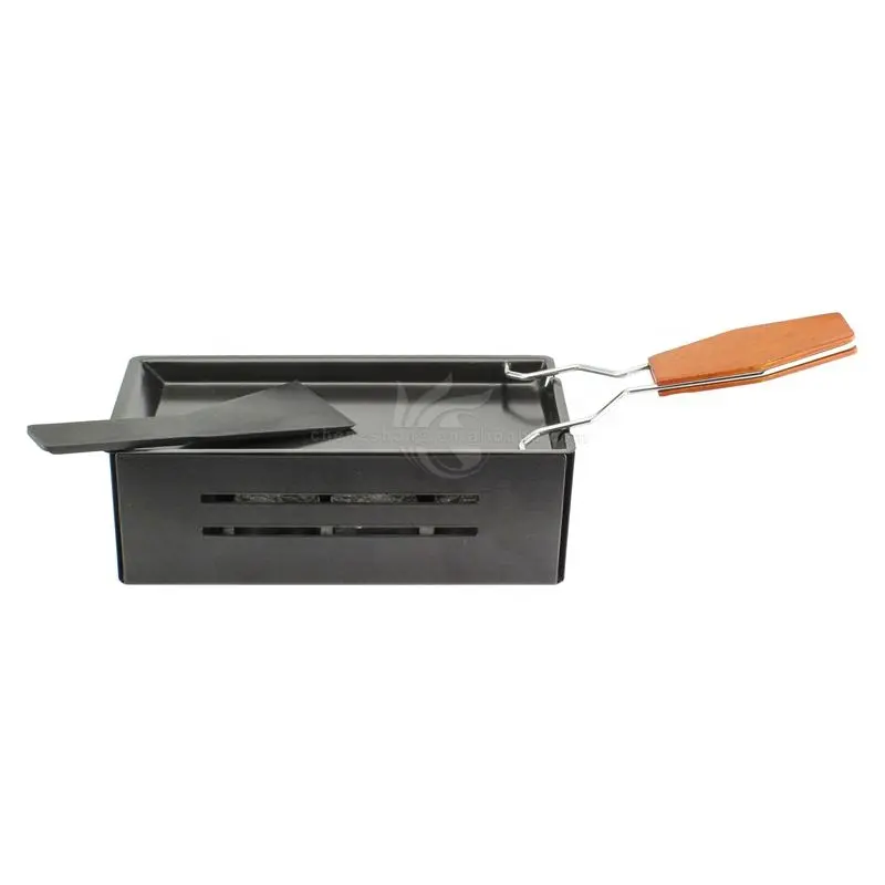 Hoge Kwaliteit Ijzer Dual Mini Pan Kaas Raclette Tafel Grill Non-stick Grillen Plaat Melt Kaas