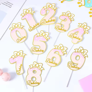 Nuovo <span class=keywords><strong>Topper</strong></span> per Torta di Buon Compleanno con Numeri, Cartoncino Rotondo Blu e Rosa - Product Image 5