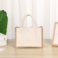 Livraison rapide Sac à main en jute imprimé personnalisé avec coutures Sac à bandoulière avec logo Sac fourre-tout en jute pour femmes