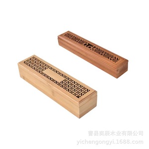 Bamboo Incense Burner Box <b>Drawer</b> Style Solid Wood Hand Made Customizable Size For Incense Stick Storage Gift Packaging - Product Image 4