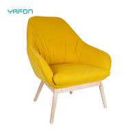 Fauteuil moderne en mousse haute densité pour hôtel bureau salon avec pieds en bois mobilier commercial chaise modulaire de loisirs