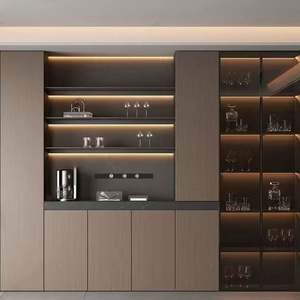 ตู้เก็บของห้องนั่งเล่นและห้องรับประทานอาหารสุดหรู ปรับแต่งได้ ทำจากไม้และกระจก เหมาะสำหรับโรงแรม อพาร์ตเมนต์ หรือบ้าน - Product Image 5