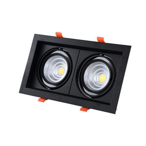 <span class=keywords><strong>Spot</strong></span> encastré LED <span class=keywords><strong>double</strong></span> tête réglable RTS 2x7W avec grille - Product Image 4
