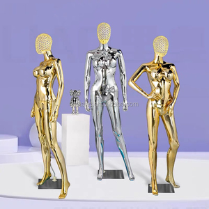 Vetrina completo corpo <span class=keywords><strong>abito</strong></span> da sera da sposa donna manichini in metallo con testa in metallo cromato oro <span class=keywords><strong>grande</strong></span> <span class=keywords><strong>seno</strong></span> oro Sexy manichini femminili - Product Image 3