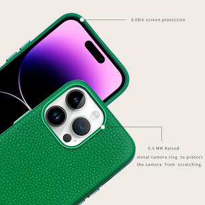 Étui de téléphone en cuir de galet de sangle de bandoulière véritable de luxe coloré avec sangle pour <span class=keywords><strong>Ipone</strong></span> 13 14 - Product Image 3