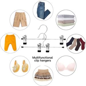 Factory Wholesale Anti-Slip Stainless Steel Space Saving Single Tier Pant & Trouser Hangers <b>Clips</b> for Wardrobe Clothing Storage - Product Image 3