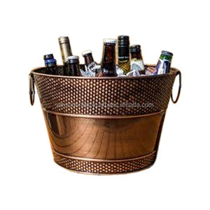 Champagne Cooler Wine Beer <b>Ice</b> <b>Bucket</b> Hammered <b>Ice</b> <b>Bucket</b> Hammered <b>Beverage</b> <b>Tub</b> Catering Tabletop <b>Tub</b> - Product Image 4