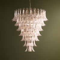 Lustre suspendu en verre courbé de style moderne, design Murano, en laiton, pour salon, hôtel, maison, villa, décoration