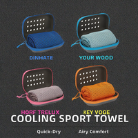 Serviette de sport en microfibre respirante Gym Fitness Serviette d'entraînement Tissé Techniques imprimées Logo de glace compressée PVA Polyester