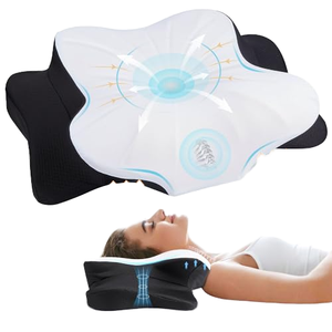 Oreiller cervical ergonomique en mousse à mémoire de forme avec housse amovible, soutien orthopédique pour dormeurs sur le côté, le dos et le ventre, design respirant - Product Image 1