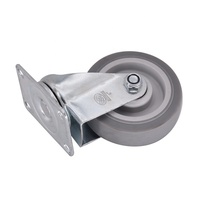 Rueda Giratoria de TPR de 4 Pulgadas para Trabajo Mediano, Gris, con Freno, Ruedas Fijas y Rígidas para Muebles, Compatible con OEM