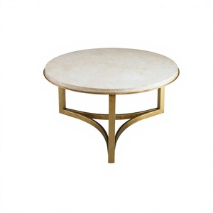 Table basse luxueuse en marbre écologique, design moderne, fabriquée à la main, salon, adorable, élégante, nouveau motif - Product Image 1