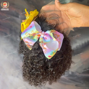 100% mới tóc con người Kid của tóc giả 4x4 ren phía trước 8inch chiều dài tóc kinky Tóc Xoăn Tóc Giả glueless tóc giả cho trẻ em - Product Image 4