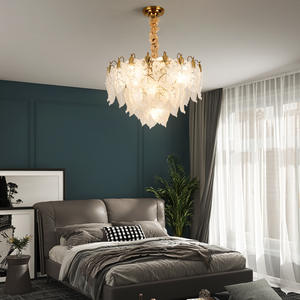 Candelabro de hojas de cristal LED personalizado Villa boda sala de estar diseño artístico de moda interruptor Control remoto ALIMENTACIÓN DE CA - Product Image 4