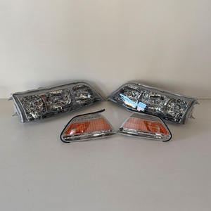 ใหม่ 4 ชิ้นไฟหน้าไฟเลี้ยวสำหรับมาร์คทู GX100 JZX100 ไฟหน้า 1996-2000 ชุบไฟฟ้าสีดำ - Product Image 5