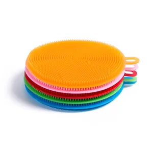 5 unids/set ventas al por mayor multiusos 11cm silicona antiadherente lavavajillas cepillo limpio depurador para comida olla plato tazón