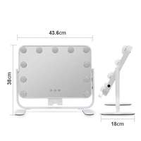 Miroir de Maquillage de Bureau LED Lumineux Personnalisé avec Support Téléphone et Lumières LED Dimmables 3 Couleurs