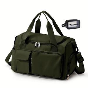 Men Women Travel Duffel with Wet Pocket Overnight with Shoe Compartment Carry on Travel Bag Gym Duffle Sports Bag - Product Image 1