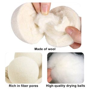 Boules de séchage en feutre en gros avec impression de logo, boules de lavage réutilisables antistatiques 6cm 7cm, boules de séchage en laine pour l'entretien du linge - Product Image 4