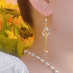 Boucles <span class=keywords><strong>d</strong></span>'oreilles longues élégantes à pampilles, géométriques, en forme de losange, avec <span class=keywords><strong>strass</strong></span>, pour femmes - Product Image 4