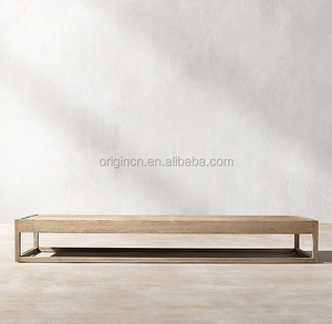 Meubles d'extérieur au design moderne, tables en teck massif simples pour jardin, patio, hôtel, chaises longues de plage - Product Image 2