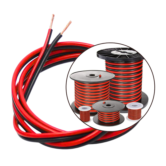12/2 14/2 16/2 18/2 Gauge Red Black Cable Speaker Wire LED Strip Light Extension Cord 12V/24V DC Cable for LED Strip Lighting