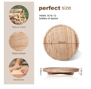 Vassoio decorativo rotondo in legno bancone da bagno Organizer fattoria decorazione <span class=keywords><strong>cucina</strong></span> in legno montante - Product Image 5