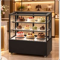 Vitrine à gâteaux verticale commerciale avec 2 à 8 compartiments ℃   Étagères Réglables Réfrigérantes pour Boulangerie, Café, Restaurant, Comptoir de Desserts