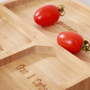 Plato de cena dividido de madera duradera Superior plato de alimentación de bebé de bambú platos de comida para adultos - Product Image 5