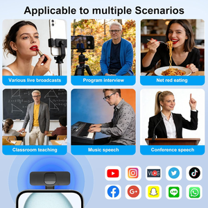 Mini microphone sans fil pour iPhone - Microphone cravate à réduction de bruit pour iPad, Android, mini microphone à clip, idéal pour Vlog <span class=keywords><strong>Tiktok</strong></span> - Product Image 6