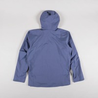 Jaket Windbreaker Pria Hard Shell Logo Kustom, Jaket Outdoor Tahan Air GORE-TEX, Warna Ungu Stratus