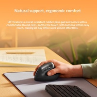 Logitech Lift Vertical Mouse Nirkabel Senyap untuk Seri Ergonomis untuk Wanita Model LIFT Backlit