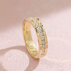 MaiYi Alliance de mariage pour homme en or massif 9K/14K/18K, large bande en or de 5 mm, bague en moissanite VVS pour homme pour un anniversaire - Product Image 6