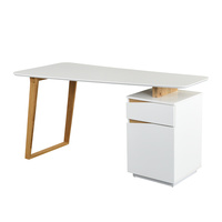 Table d'ordinateur moderne en MDF blanc avec cadre métallique léger de qualité supérieure, meubles de salon, assemblage facile