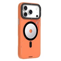 YOUNGKIT untuk iPhone 17 Pro Max Case Kompatibel dengan Desain Cakram Unik TPU + PC Penutup Belakang Ponsel - Oranye