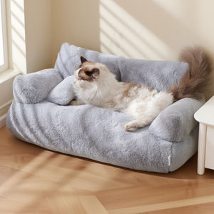 Herstellerprodukt Luxuriöses Flauschiges Kaninchenfell Katzen- und Kleinhunde-Sofa Haustierbett mit Abnehmbarem Waschbarem Bezug - Product Image 1