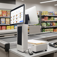 Caisse enregistreuse tout-en-un à écran tactile capacitif de nouvelle conception, terminaux de point de vente Windows avec balance pour supermarché
