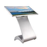 Écran LCD de podium de 55 pouces, écran tactile, conception intelligente, signalisation numérique au sol pour aéroport/pour banque/pour musée