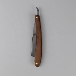 Thép Không Gỉ Nhập Khẩu An Toàn <span class=keywords><strong>Razor</strong></span> Blade Gỗ Xử Lý Barber Straight Dao Cạo - Product Image 3