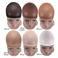Lot de 2 bonnets en maille extensible pour perruques - Taille unique - Filet à cheveux pour tissages et perruques - Ajustement confortable et sûr - 2 pièces/1 paquet extensibles