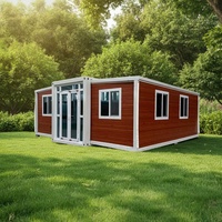 Maison conteneur extensible de 40 pieds avec panneaux sandwich, design moderne, économe en énergie et écologique, installation rapide pour usage en villa