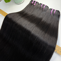 Extensiones de Cabello Humano Virgen Camboyano Liso Natural de Alta Calidad, Brillante, Suave, Negro Natural, Grado 10A para Negocios de Salón