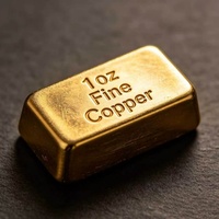 Barra de Cobre Cuadrada de 1 Onza de Alta Calidad, Marca TGS, 99.9% Pura, con Número de Serie y Logotipo Personalizado, para Coleccionistas